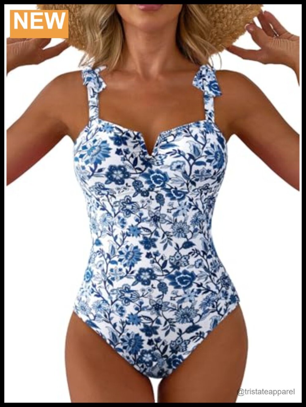 Tummy Control One Piece Swimsuit Ruched V Neck Adjustable Straps